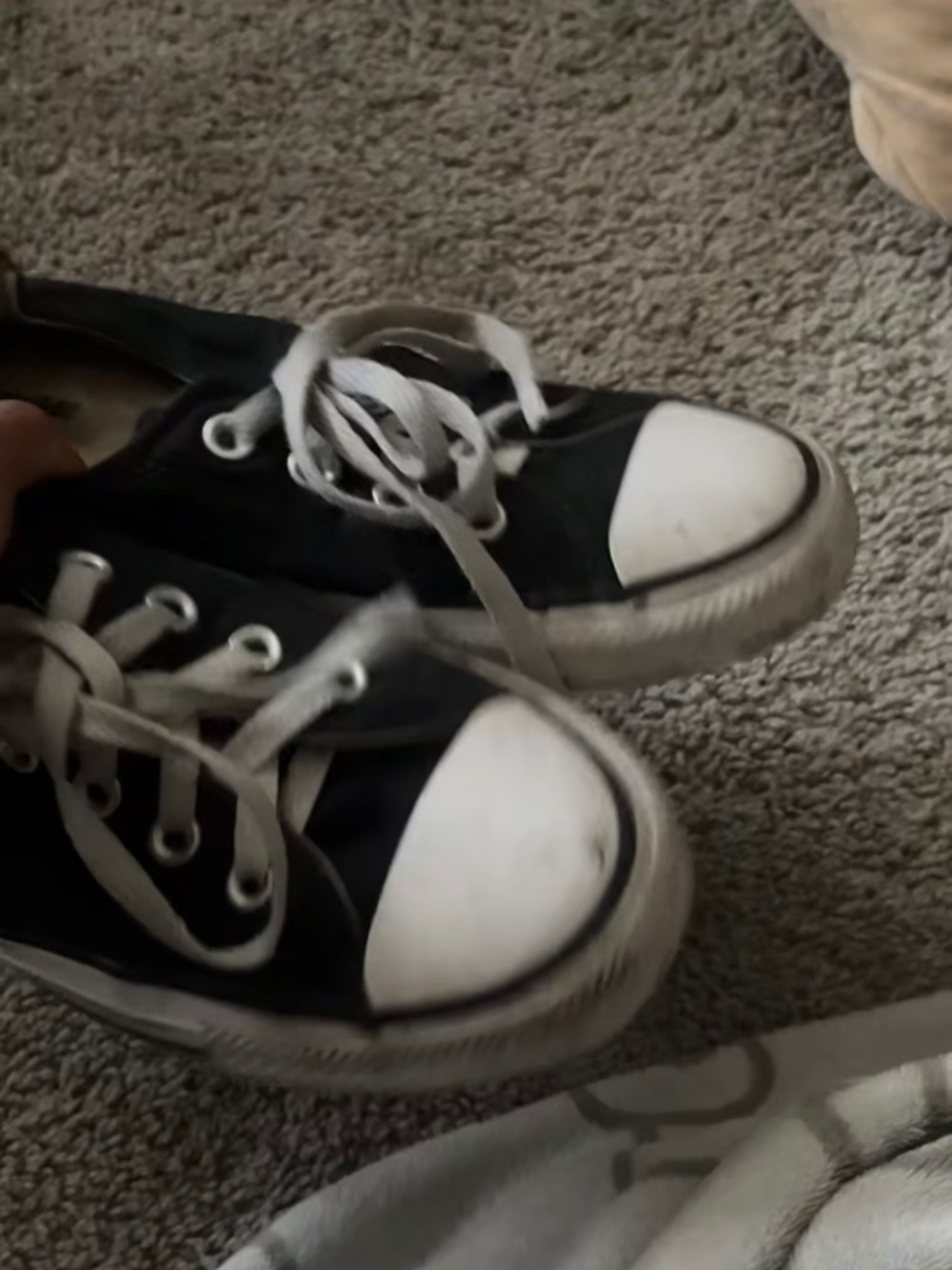 Black and white Converse